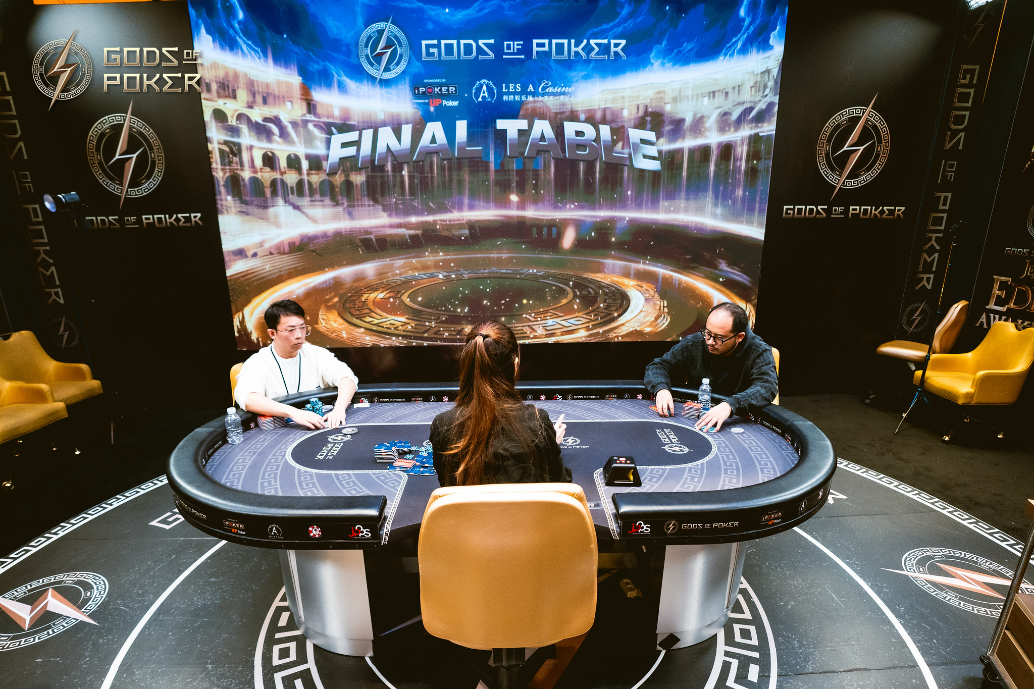 Three poker players at a